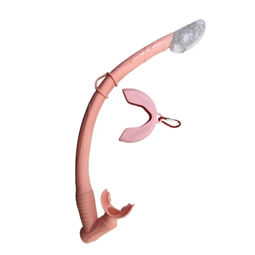 Diving Snorkel Silicone Full Dry Tube Underwater Diving One way purge valve Snorkeling Air Breathing Tube Hose Oasis Select Pink