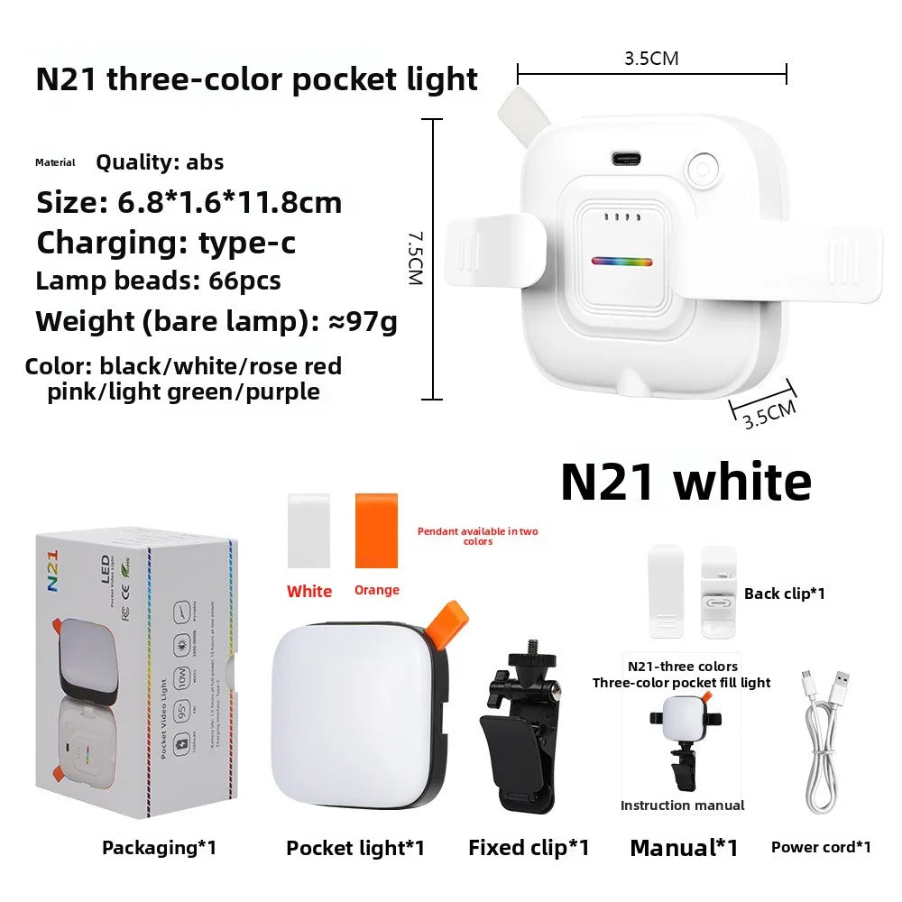 SHINEKNOT Mini LED Selfie Fill Light | Rechargeable Pocket Lamp