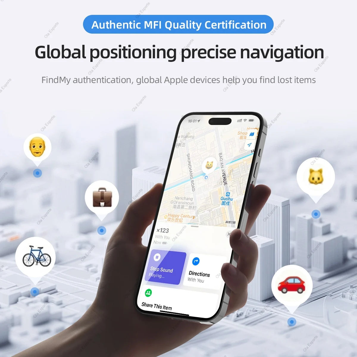 Smart Bluetooth Tracker – iOS Find My Key, Pet & Luggage Tag