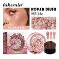 Lakerain Roller Blush Long-lasting Holding Natural Makeup Blusher Lightweight Shimming Spherical Blush Powder Beads Cosmetics Oasis Select 06 Coral Red