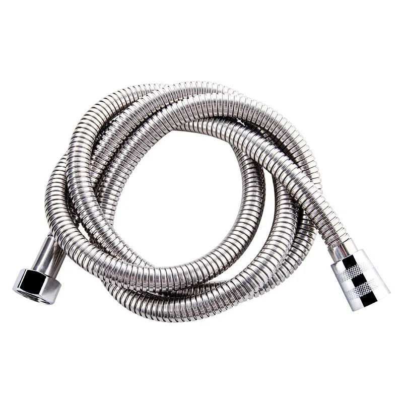 1.5/2M Black SUS 304 Flexible Shower Hose Long Bathroom Shower Water Hose Extension Plumbing Pipe Pulling Tube Bath Accessories Oasis Select silver 1.5M