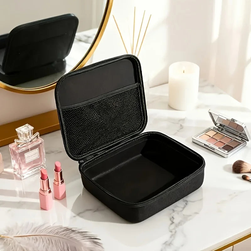 Portable Hard Shell Storage Case With Handle Zippered Makeup Tool Organizer Bag For Travel And Home Fridge Container Basket Oasis Select