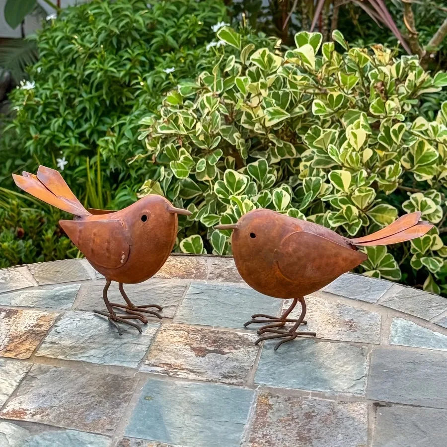 2pcs Metal Bird Outdoor Garden Courtyard Simulation Animal Decoration Lawn Iron Decoration Bird Enthusiasts Surprise Gift Oasis Select