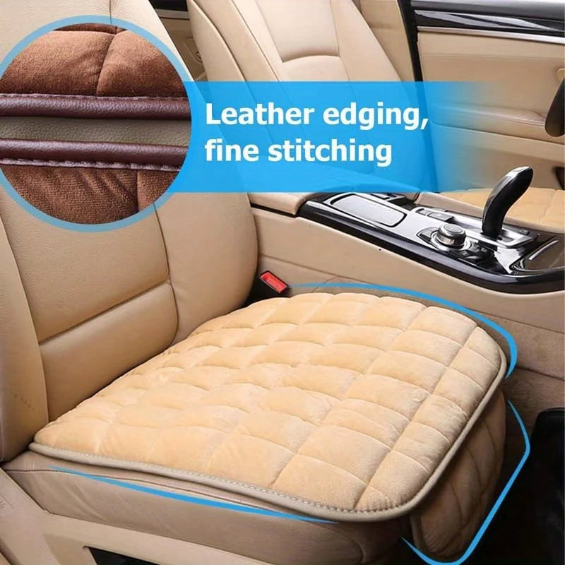 Plush Car Seat Protector Soft Non-Slip Durable Row Seat Cushion Mat with Auto Chair Accessories Comfort Protection Oasis Select
