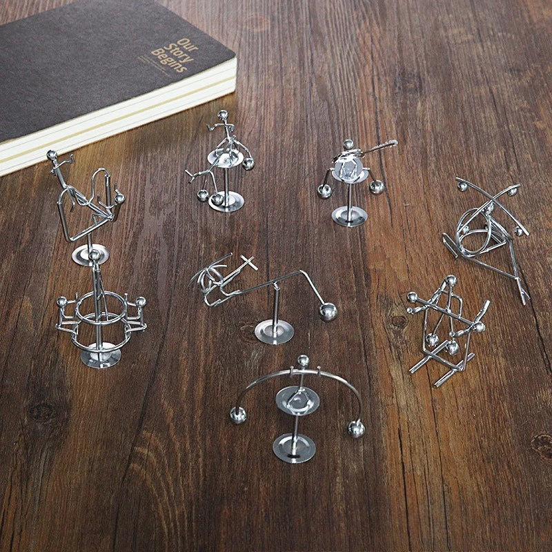 Mini Ironwork Balance Ironman, Stress-relieving Figurine, Untoppling Doll, Sports Metal Handicraft, Small Gift Oasis Select