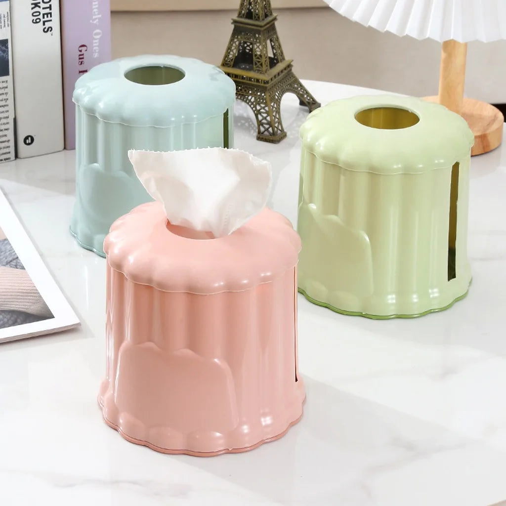 Double Opening Tissue Box Holder | Modern Desk Organizer