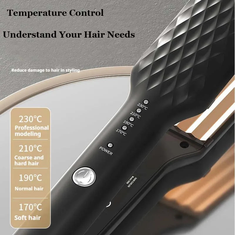3D Hair Crimper Iron – Volumizing Corn Wave Styling Tool