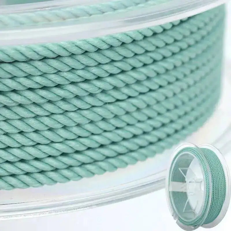 1mm 45m Silk Thread Milan Braided Cord DIY Jewelry Accessories Jewelry Making Supplies Twine Beading Threads HandCrafts Rope Oasis Select Mint Green 1mm 15m