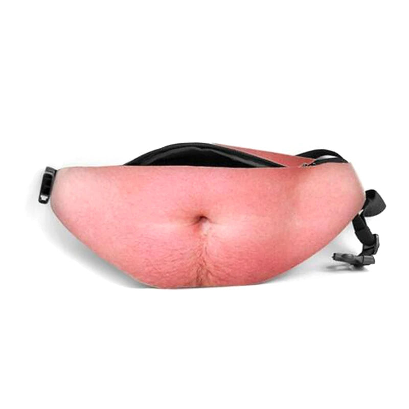 Funny Dad Bod Money Belt Bag Men Travel Bags Flesh Color Creative Fanny Pack Beer Fat Belly Bum Pouch Waist Bag Oasis Select A10