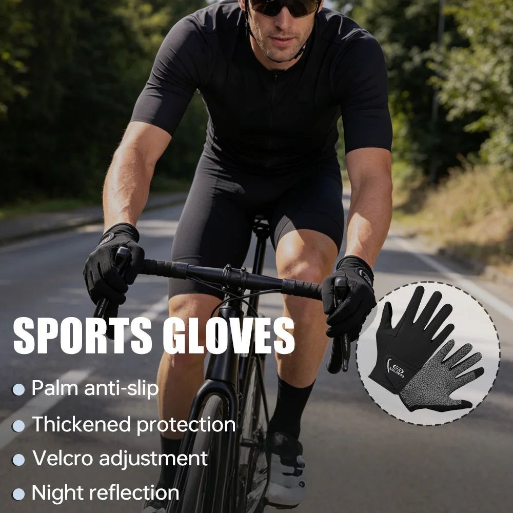 All Finger Breathable Cycling Gloves Summer Outdoor UV Protection Bicycle Gloves Anti-Slip Touchscreen Sports Fitness Gloves Oasis Select