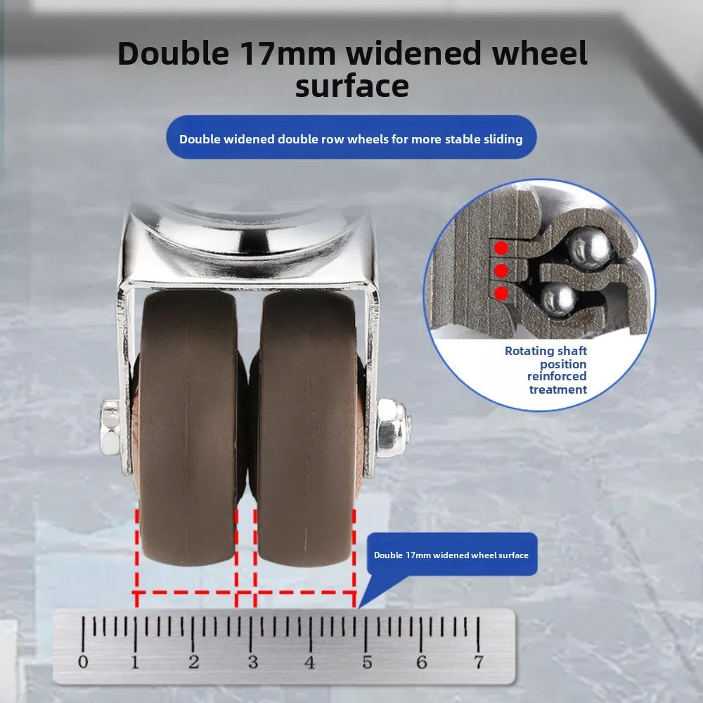 4PCS Casters Wheels 2 inch Heavy Duty Swivel Soft Rubber Roller with Brake for Platform Trolley Furniture Wheels Oasis Select