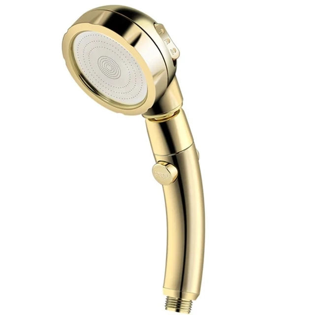 High Pressure Bathroom Shower Head 3 Modes Adjustable Water Saving Rain Luxury Home Hotel Silver Sprayer Bathroom Accessories Oasis Select Gold