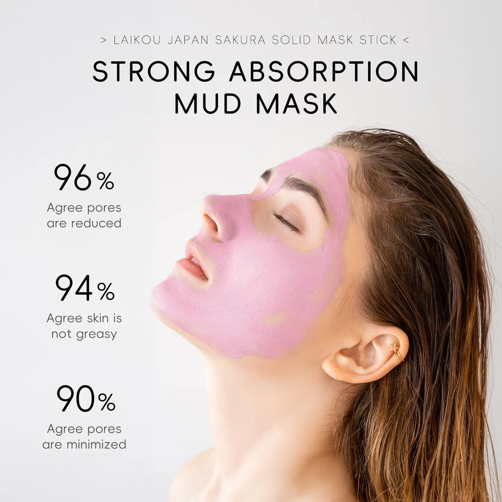 LAIKOU Sakura Solid Mud Mask Stick 45g Deep Cleansing Blackhead Remover Shrink Pores Oil Control Moisturizing Facial Mask Oasis Select