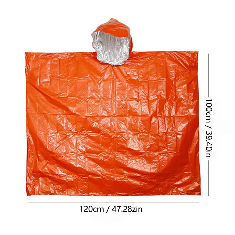 NEWE mergency Waterproof Raincoat Aluminum Film Disposable Poncho Warm Thermal Rainwear Blankets Survival Tools Camping Equipmen Oasis Select