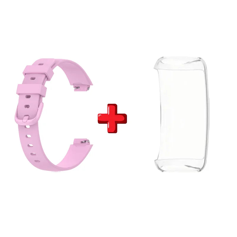 2-in-1 TPU Case & Silicone Strap for Fitbit Inspire 3 Smartwatch Band & Case Oasis Select Pink