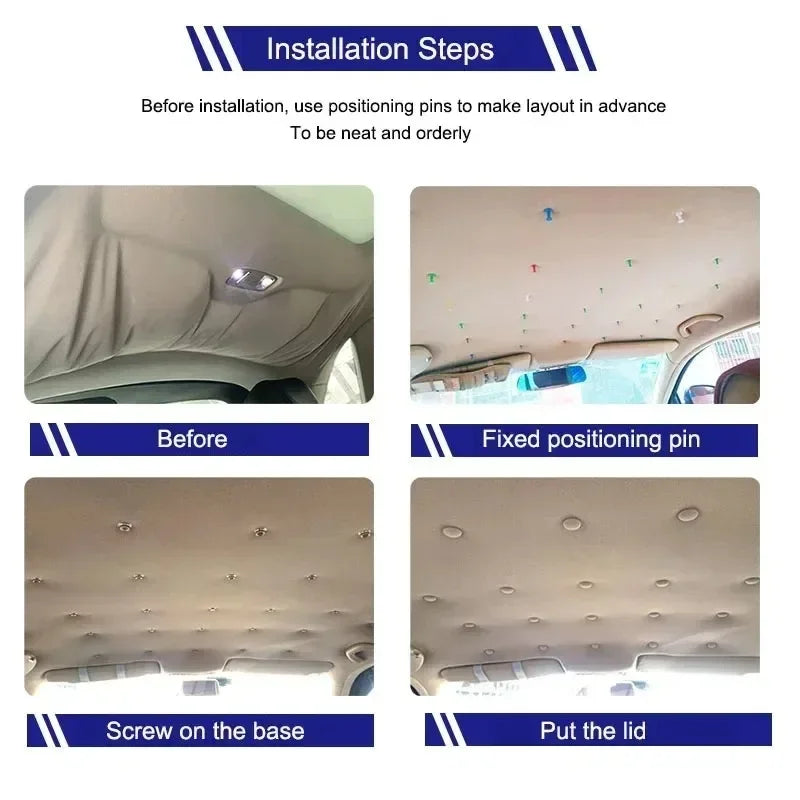 Car Roof Cloth Fixing Buckle Snap Rivets Retainer Car Interior Ceiling Buckles Headliner Auto Roof Metal Buckle Auto Accessories Oasis Select