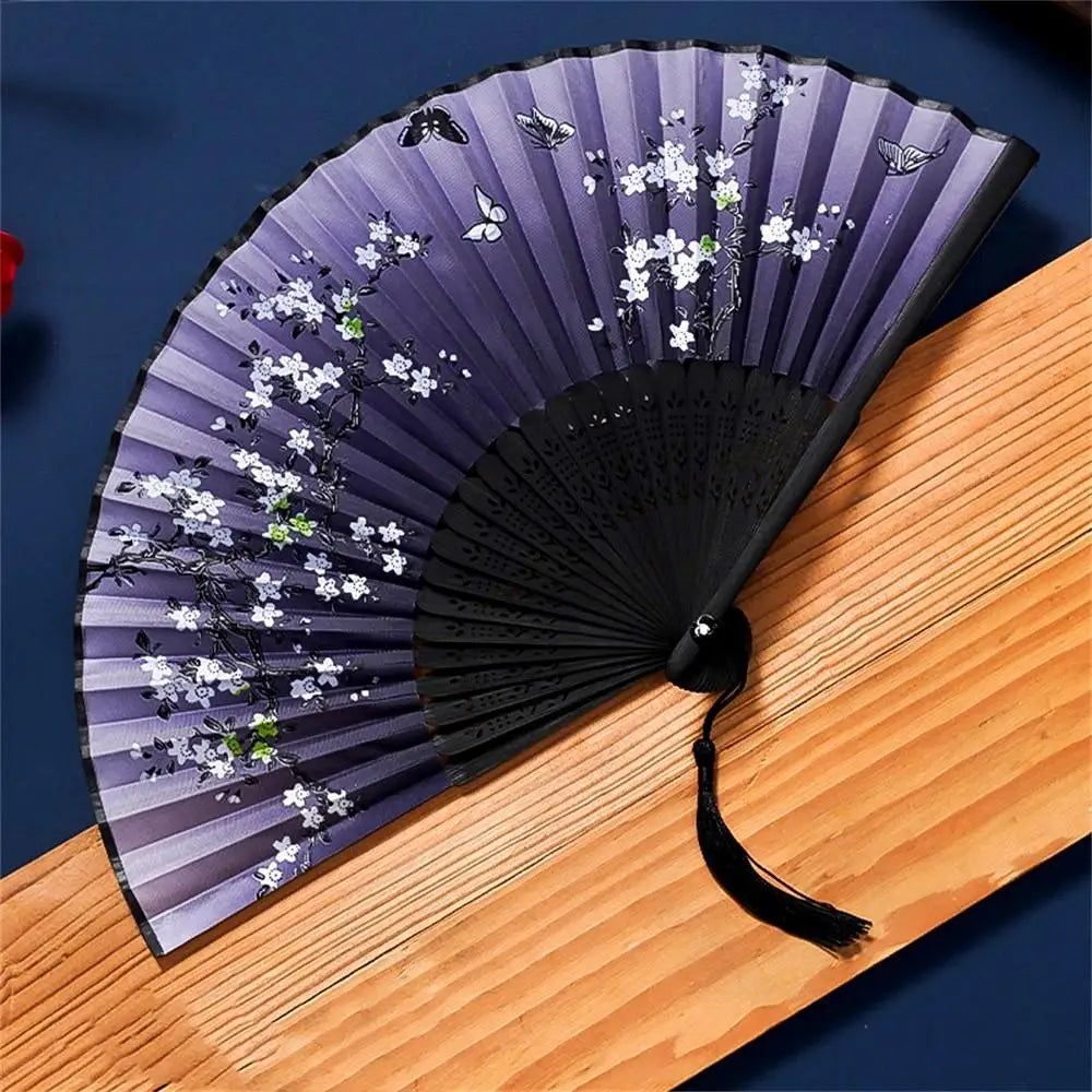 Chinese Style Folding Fan Classical Dancing Cloth Fan Vintage Plastic Animal Dragon Printing Hand Held Fans Photo Props Cosplay Oasis Select 04