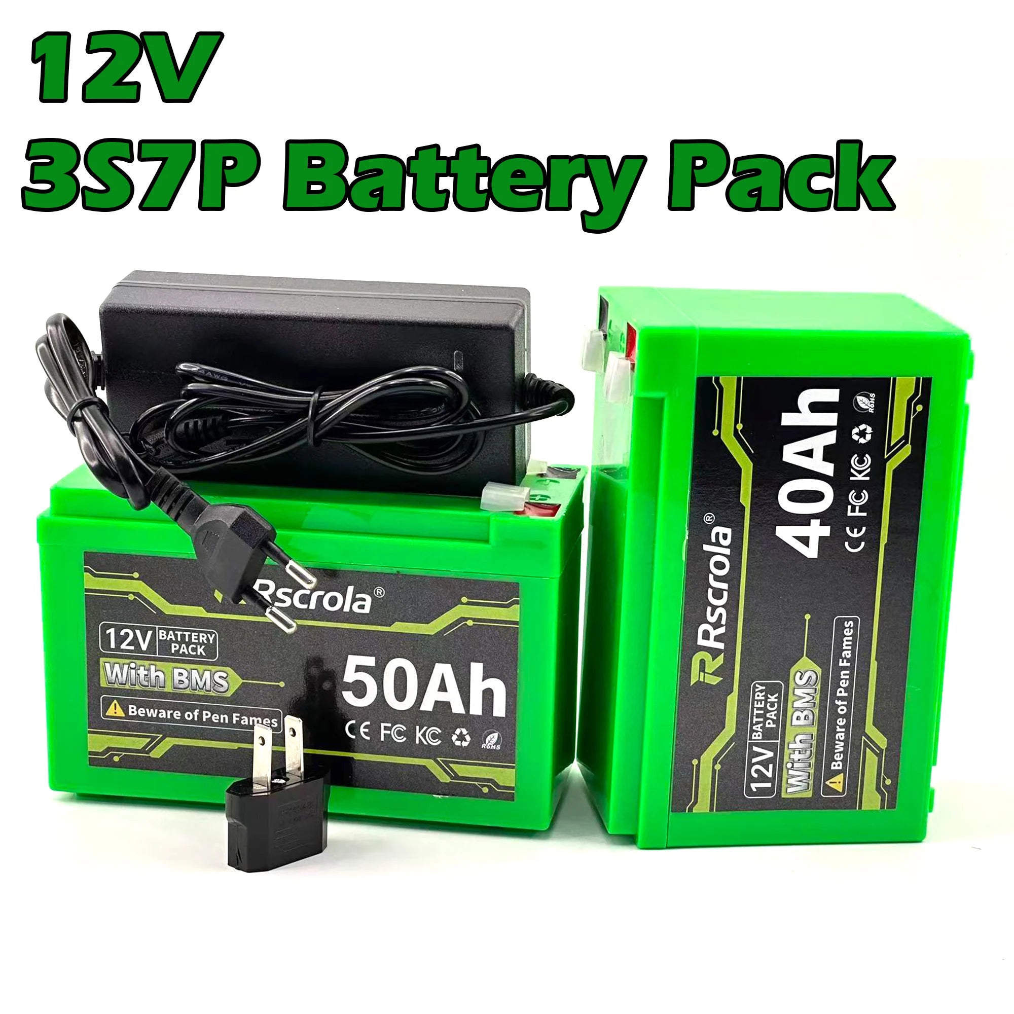 12V 50000mAh 18650 Rechargeable Li-ion Battery 3S5P 3S6P 3S7P，with Charger，For Sprayer, Kids Car, Scale, Access Control Oasis Select