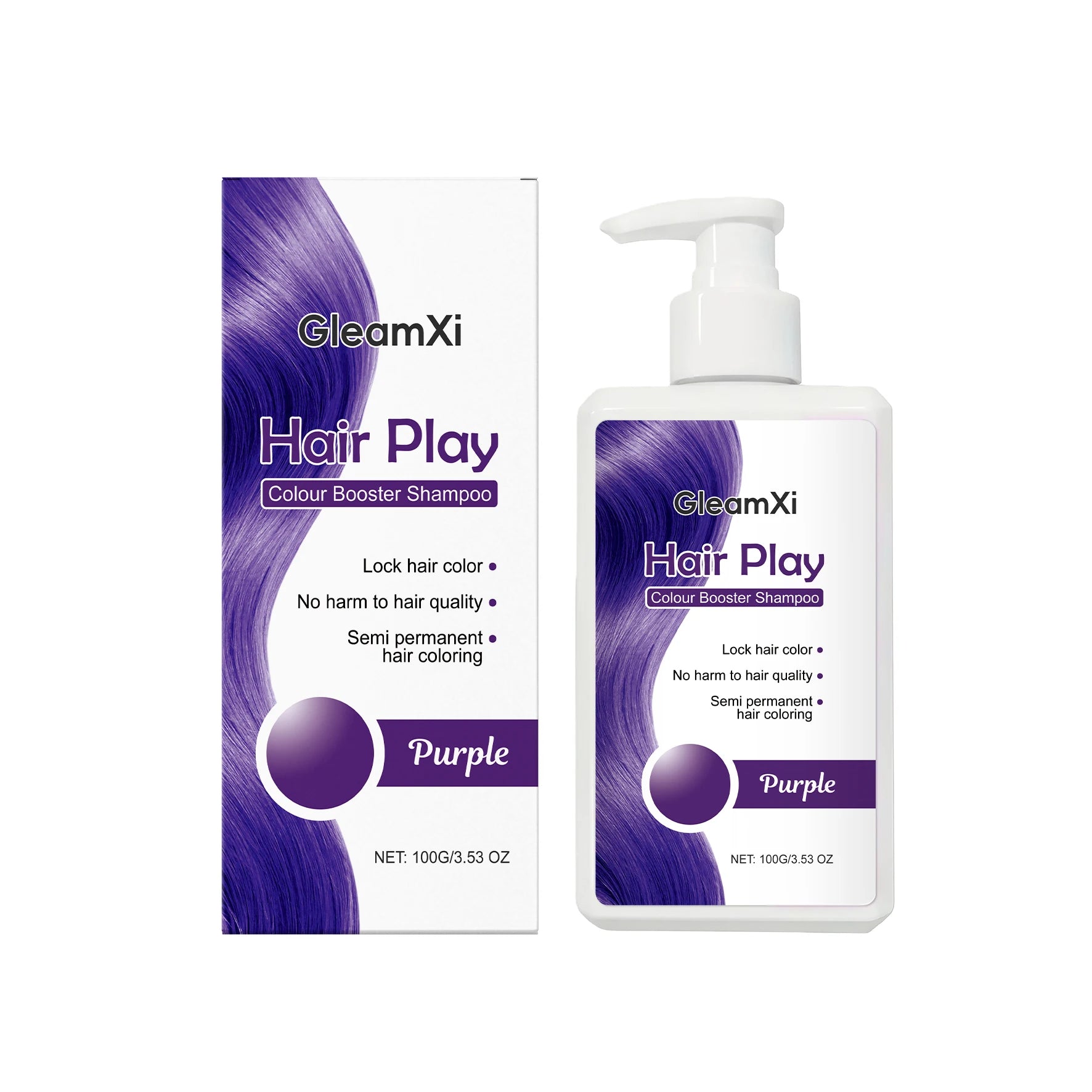 Color Booster Shampoo Lock Hair Color Enhance Semi-Permanent Colour Not Damaging Hair Non-irritating Scalp Hairdressing Shampoo Oasis Select Purple