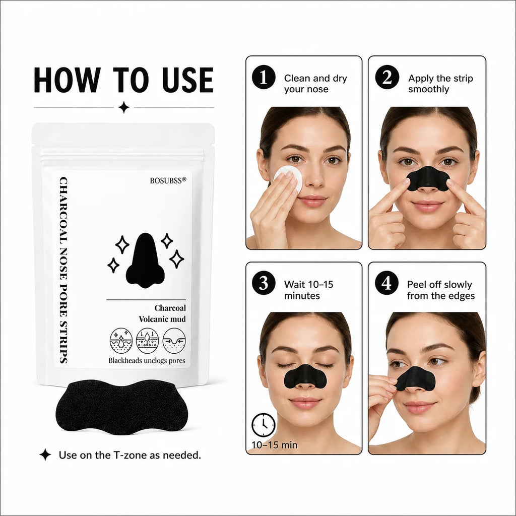 Tea Tree Charcoal Nose Strips for Men & Women Deep Pore Cleansing Oil Control Easy Home Facial Skincare Oasis Select