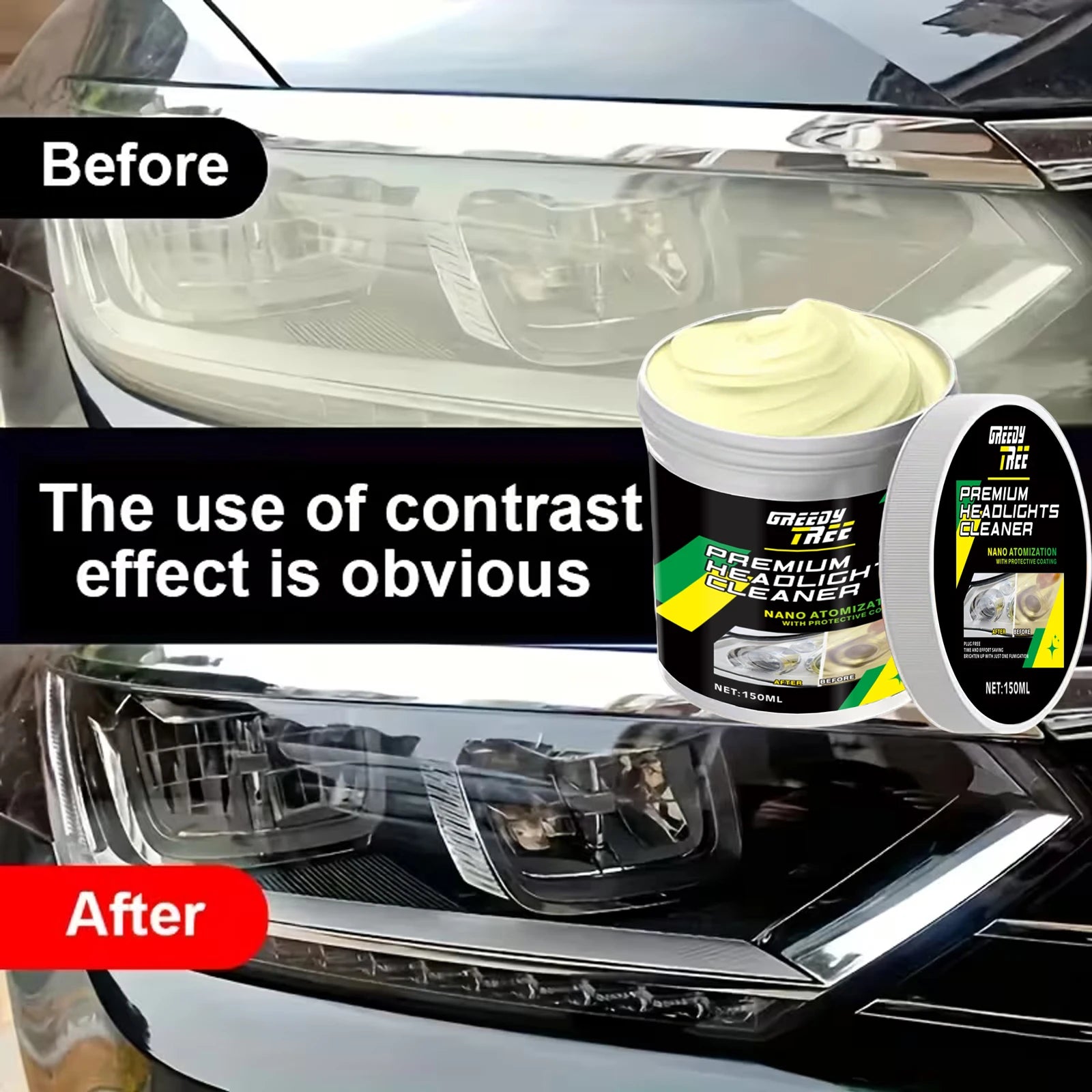 Car Headlight Restoration Kit – Polish & Remove Oxidation