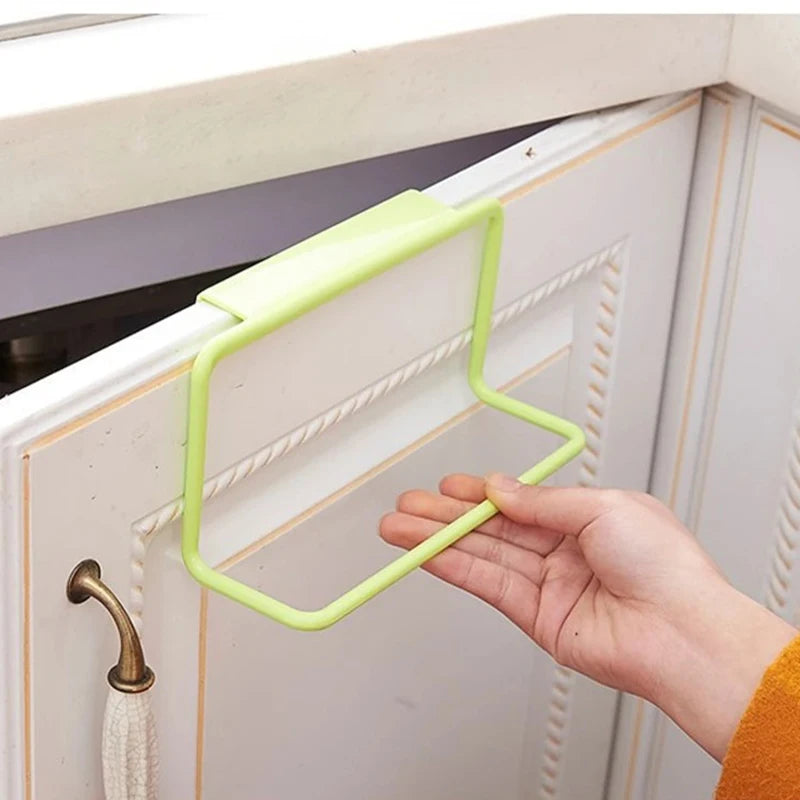 1PCS Cabinet Door Single Pole Towel Rack Plastic Non Marking Cloth Hanger Miscellaneous Items No Need To Drill Holes Oasis Select