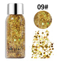 Body Glitter Sequins Gel Longlasting Liquid Face Shimmer Multicolor Eye Shadow for Party Music Festival Makeup Accessory 30ml Oasis Select 09