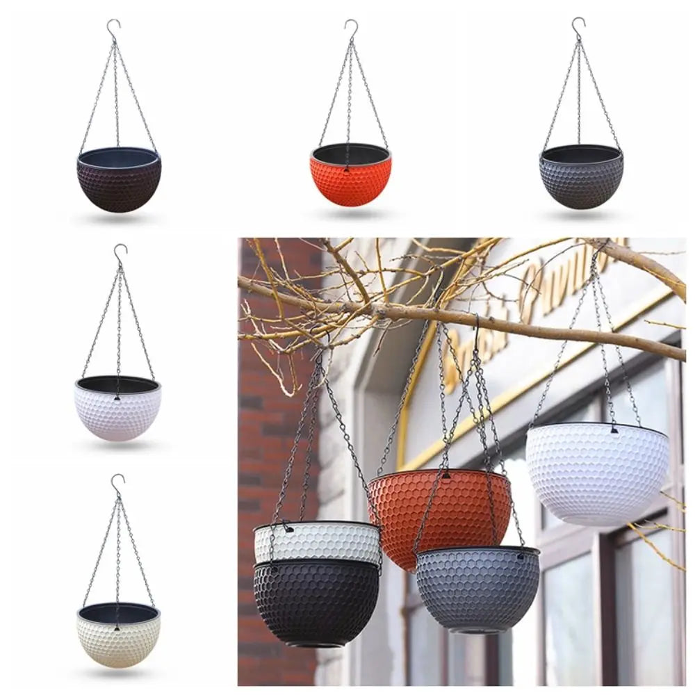 With Drainer and Hanging Chain Honeycomb Hanging Flower Pot Self-Waterin Thickened Hanging Flower Basket Sturdy Hydroponic Oasis Select