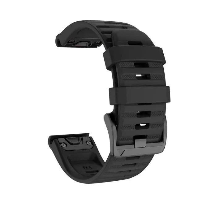 Silicone QuickFit Watch Band for Garmin Fenix & Instinct 22/26mm Silicone Watch Band Oasis Select black 26mm Instinct 2X 3