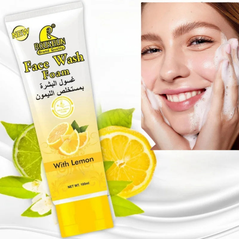 ROUSHUN Lemon Foam Facial Cleanser – Hydrating, Unisex