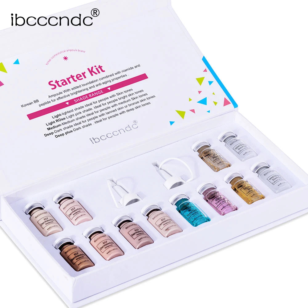 BB Cream Kit Face White Brightening Foundation Concealer Gold Serum Skin Repair Treatment Anti Aging Ampoule 12Pcs 8ml Oasis Select