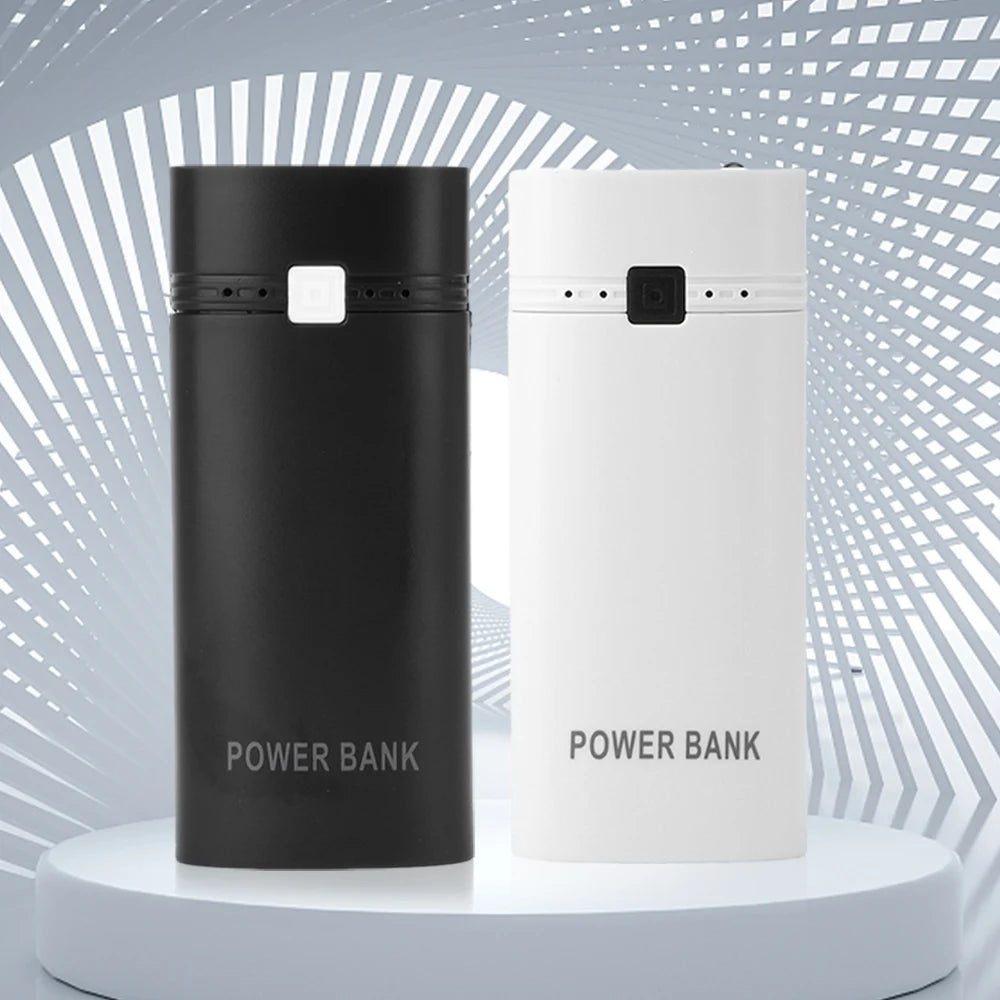 2x18650 Power Bank Battery Box Dual Type-C USB Charge Shell Soldering-free Mobile Power Case DC 5V 2.1A to 5V 2.4A Battery Case Oasis Select