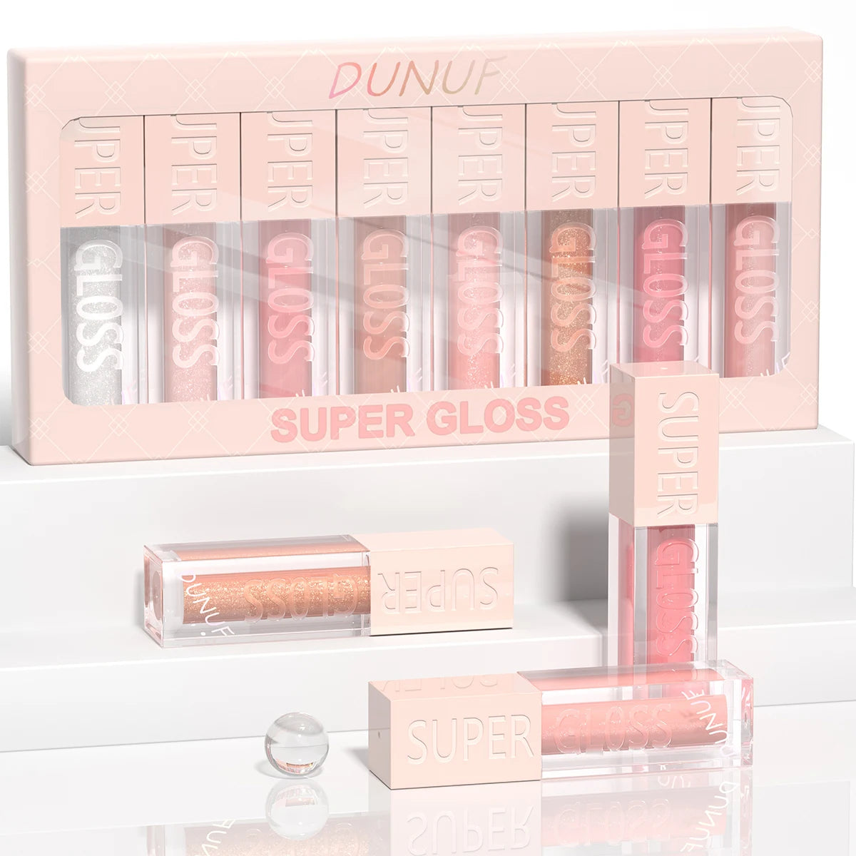 High-shine Lip Gloss Set Shimmer Pearlescent Lipstick Easy to Color Waterproof Sweat-proof Non-stick to Cup Non-fading Oasis Select