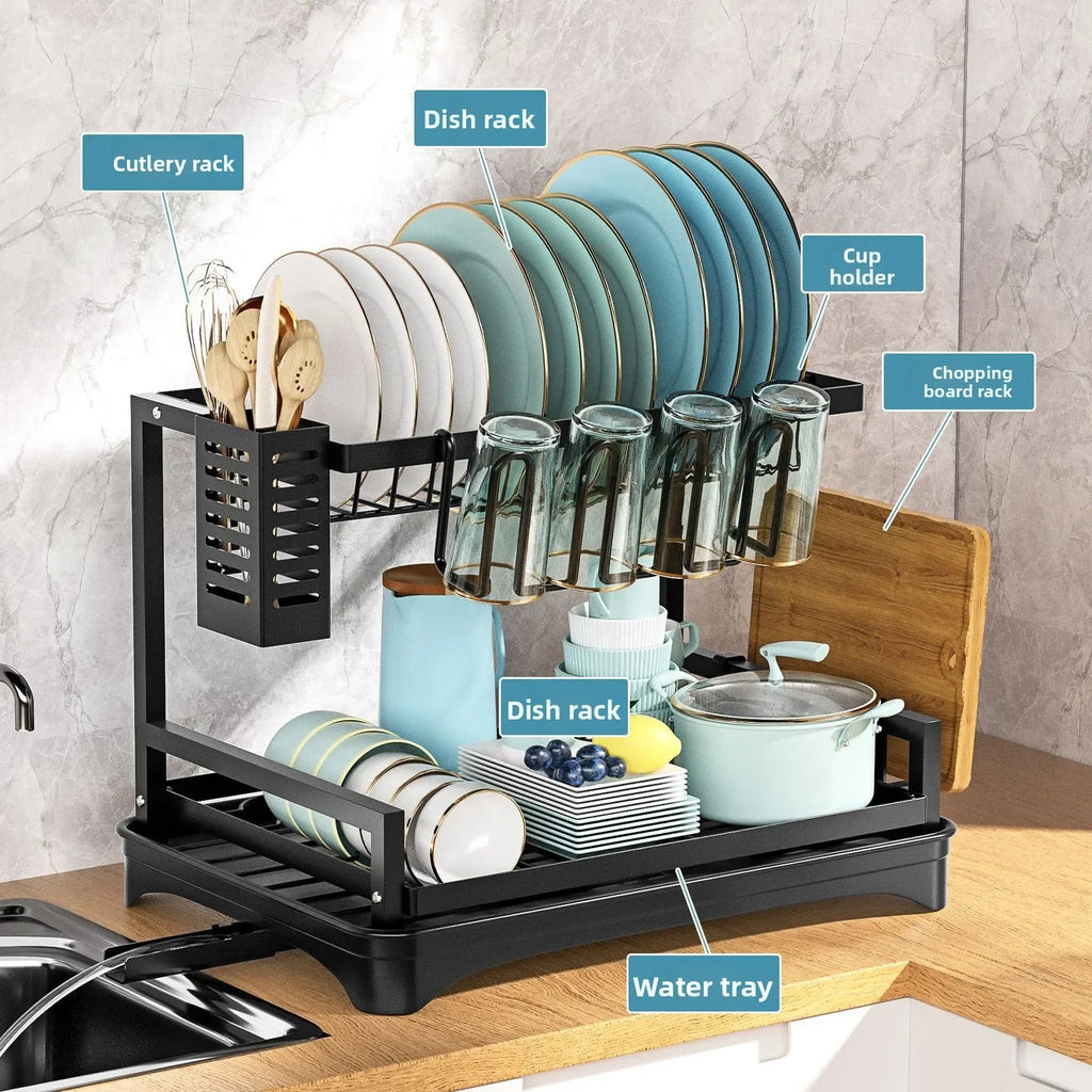 Dish storage rack, household drain fork, chopsticks, cutlery box, countertop, kitchen sink, dish rack Oasis Select