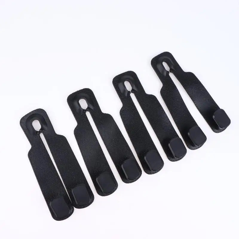 4Pcs Double Hook Car Hook Car Headrest Hooks Hanger For Bags Organizer Holder Clips Auto Fastener Hooks Car Oasis Select Black