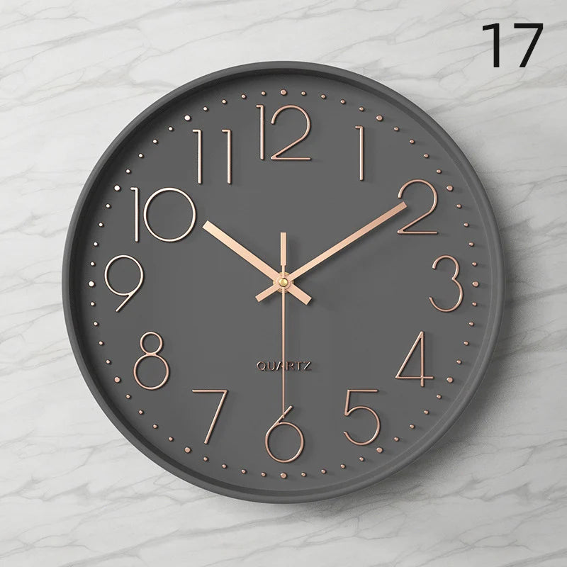 Silent Round Wall Clock | Modern Quartz Home & Office Decor