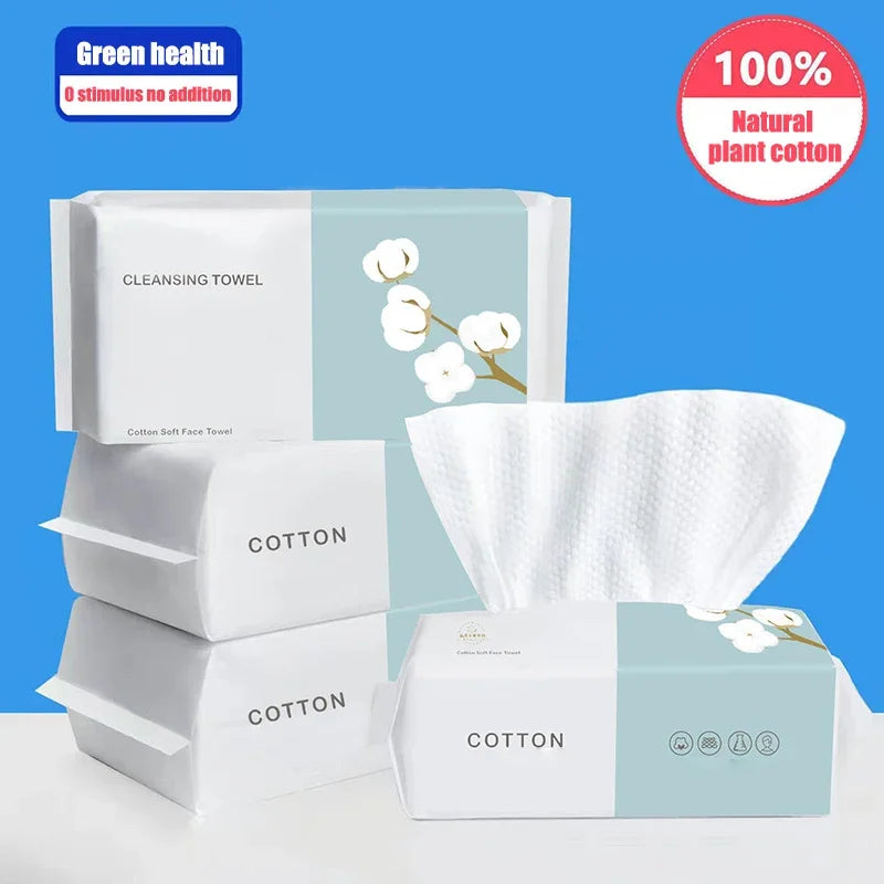 1 Pack of 100pcs Disposable Face Towels, Soft Makeup Remover Wipes, Travel Facial Cleansing Cotton Rounds, Dry & Wet Use Oasis Select