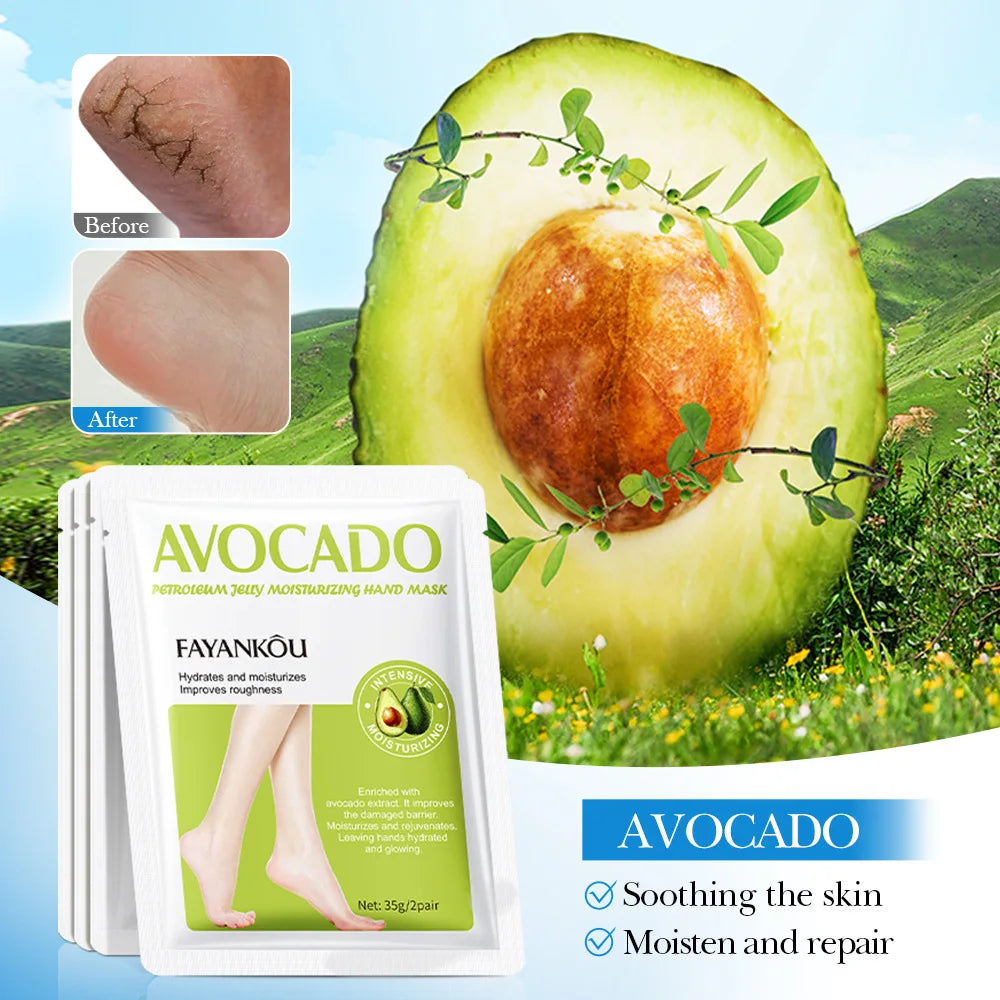 BIOAOUA Avocado Exfoliating Foot Mask 5 Pairs – Dead Skin Remover Exfoliating Foot Mask Oasis Select