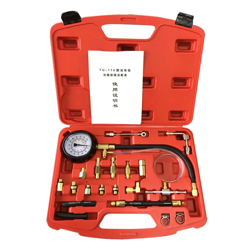 20Pcs Professional Vehicle Fuel Injection Pressure Gauge Meter Manometer Engine oil pressure tester gauge diagnostic test kit Oasis Select Default Title