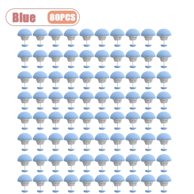 20-80PCS Mushroom Head Duvet Clip Bed Sheet Fastener No Needle Sewing Release Non Slip Ring for Quilt Cover Mattress Holder Oasis Select Blue-80PCS
