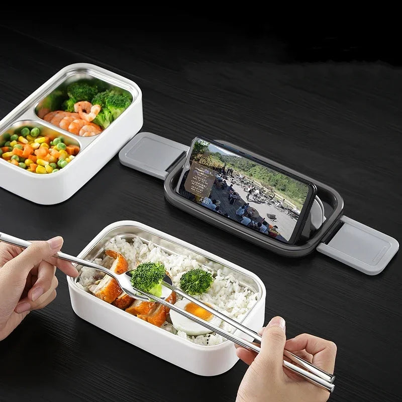 2 Layers Lunch Box with Lunch Bag 304 Stainless Steel for Adults Kids School Office Microwavable Portable Bento Food Containers Oasis Select