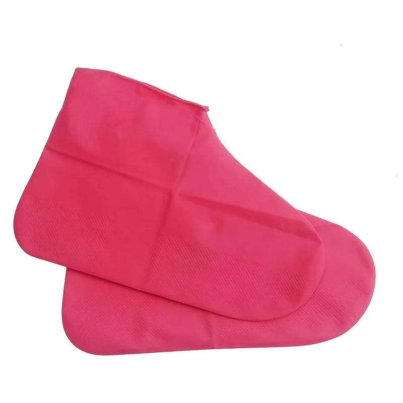 1 Pair Latex Rain Boots Waterproof Shoe Cover White, Rain Shoe Cover, All Day Comfortable Elastic Fit, Unisex Shoe Cover Oasis Select ONE SIZE Pink-1pair