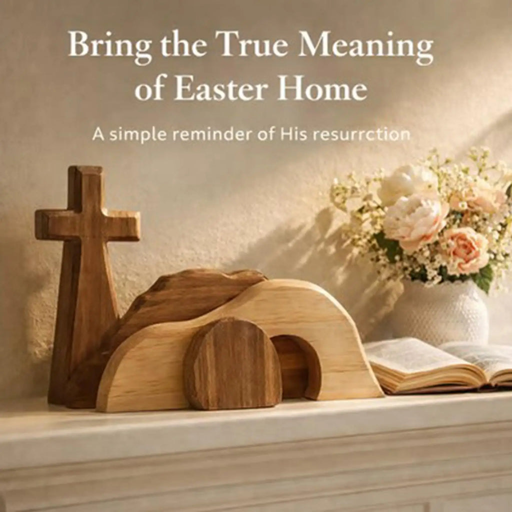 Empty Tomb Easter Scene And Cross Decoration Wooden Easter Resurrection Cross Jesus Tomb Tray Set Jesus Nativity Scene Decor Oasis Select
