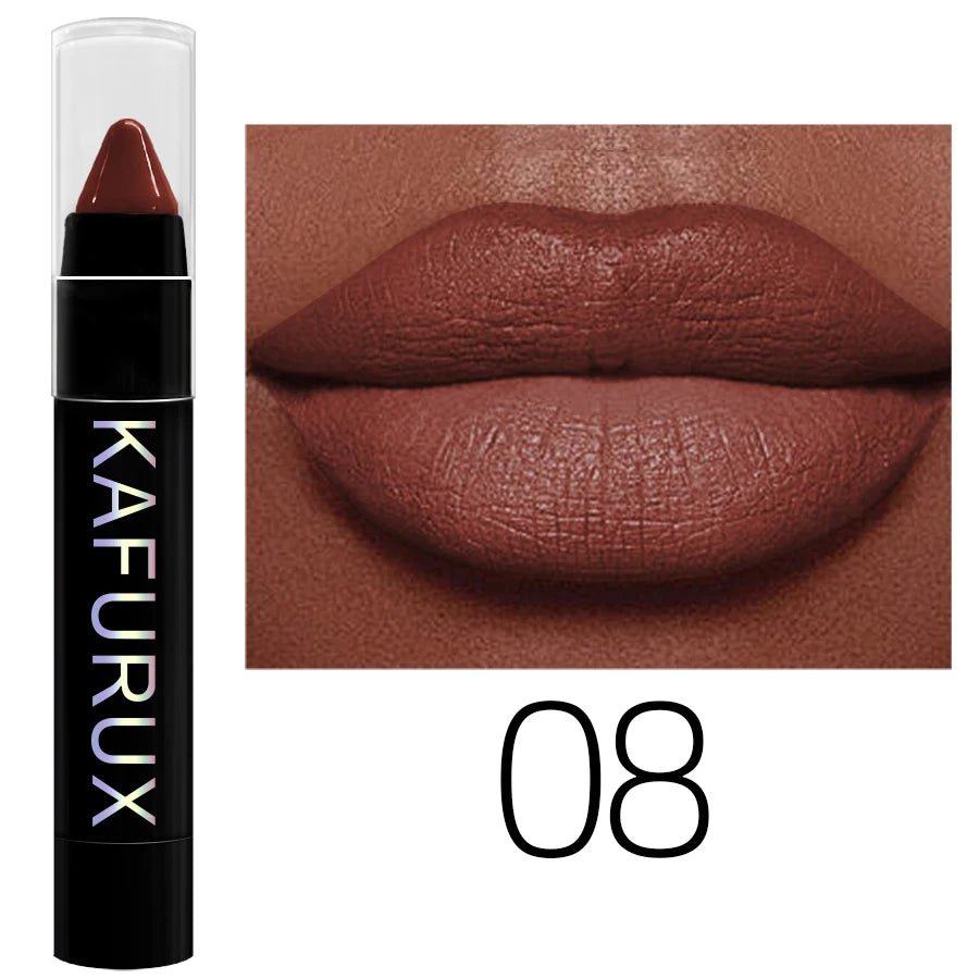 KAFURUX 15-Color Velvet Matte Lip Liner Pencil | Waterproof