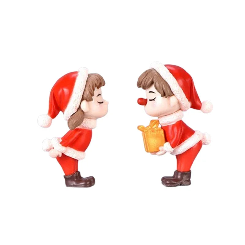 1-20Pairs Mini Christmas Couple Dolls DIY Christmas Decoration Accessories Cute Christmas Couple Dolls Desktop Ornaments Oasis Select