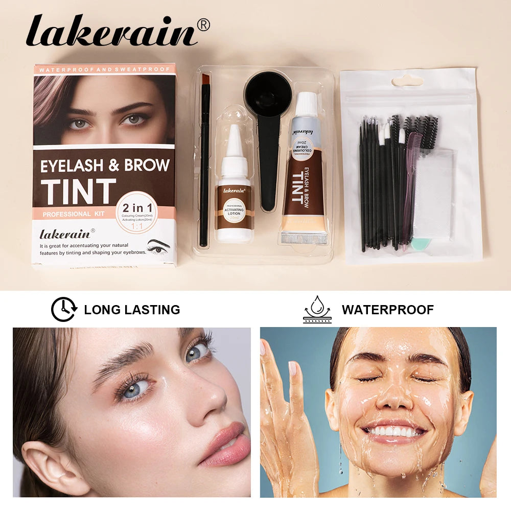 Lakerain Eyelash & Brow Tint Natural Bushy Eyebrow Makeup Kit Waterproof And Sweat-proof Long-lasting Natural Looking Effect Oasis Select