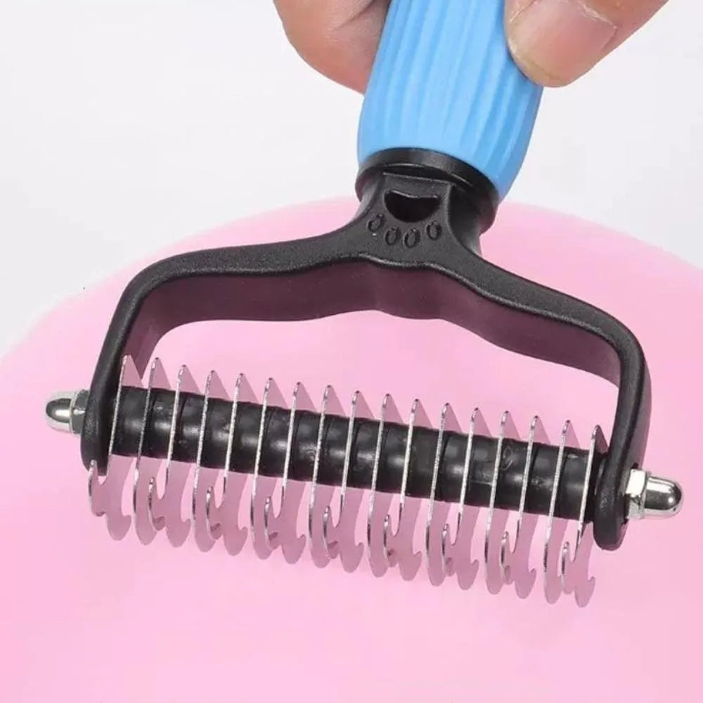 Dual Sided Stainless Steel Pet Grooming Comb Smooth Fur Tidying Tool Efficient Loose Hair Cleaning Device Easy Operated Househol Oasis Select