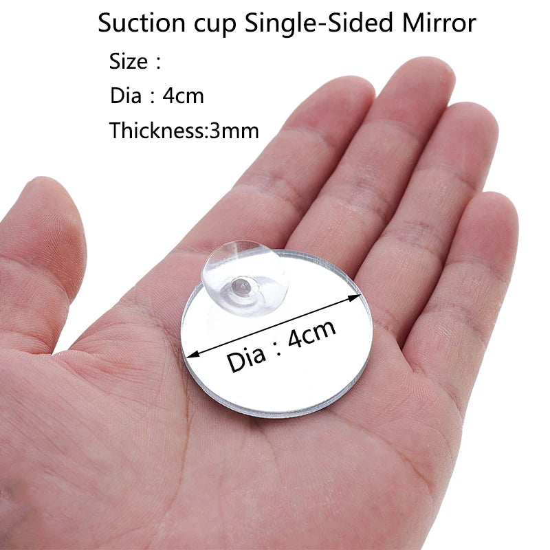Aquarium Betta Mirror Fish Tank Floating Round Mirror for Fish Betta Flowerhorn Cichlid Training Oasis Select 4cm Sucker Mirror