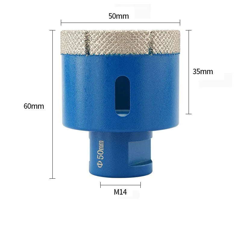 JUSTINLAU Dry Diamond Drilling Core Ceramic Tile Hole Saw Cutter Granite Marble Drill Bits Tiles Crowns with M14 Thread Opener Oasis Select 50mm