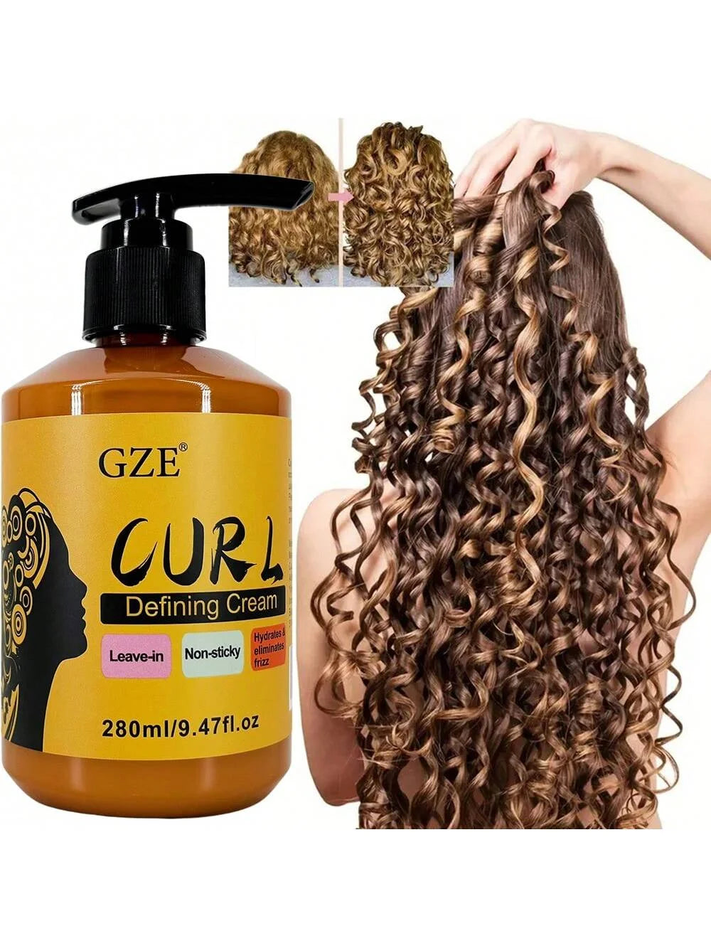 GZE 3-in-1 Curl Defining Cream | Frizz Control Leave-In